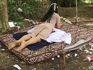 Thai ladyboy motor coach solo open-air